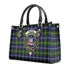 MacNeil of Barra Modern Tartan Crest Leather Handbag