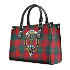 MacPhail Clan Tartan Crest Leather Handbag