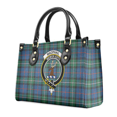 MacPhail Hunting Ancient Tartan Crest Leather Handbag