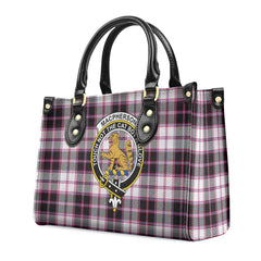 MacPherson Hunting Modern Tartan Crest Leather Handbag