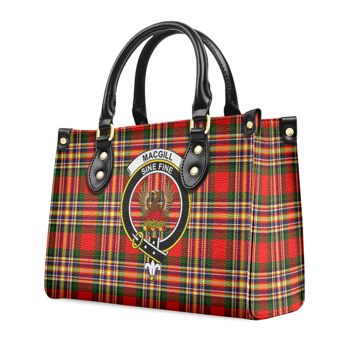 Makgill Tartan Crest Leather Handbag