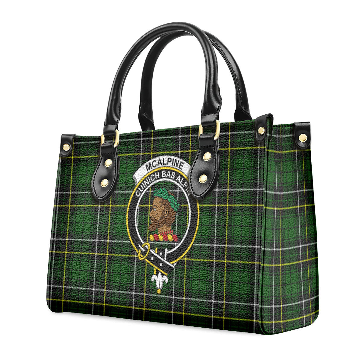 McAlpine Modern Tartan Crest Leather Handbag