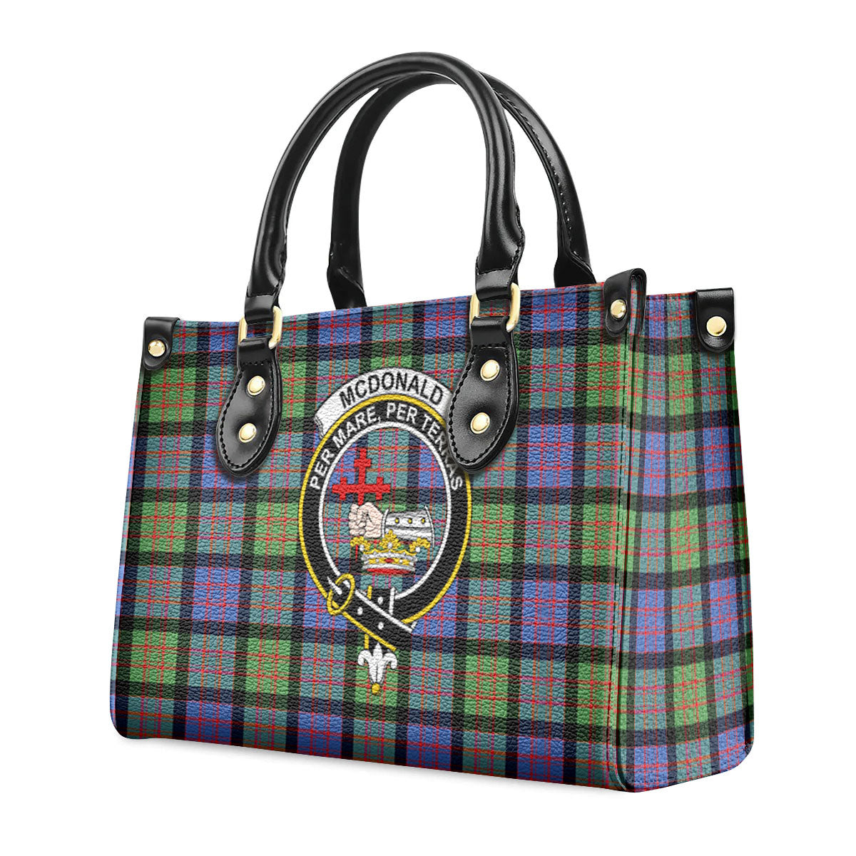 McDonald Ancient Tartan Crest Leather Handbag