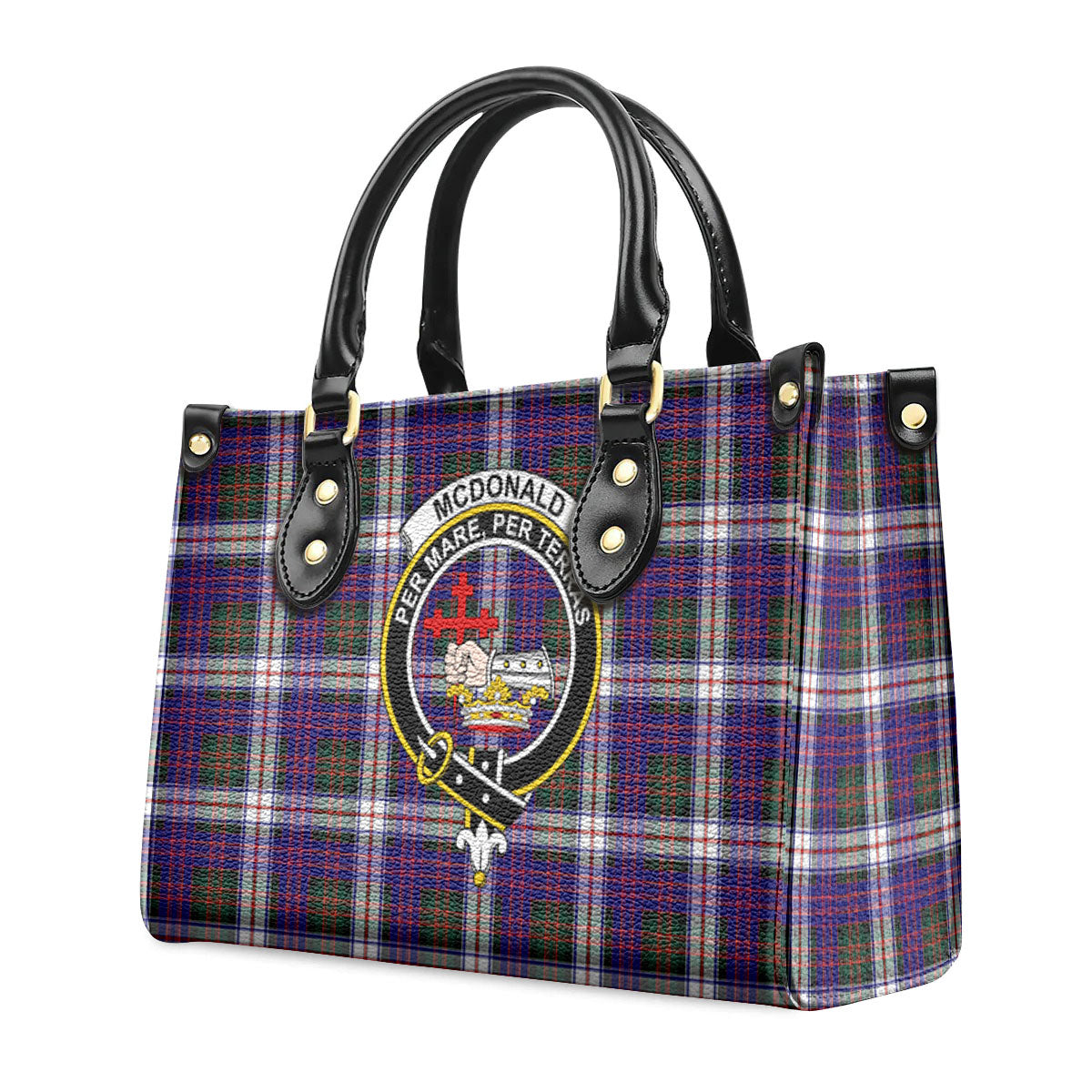 McDonald Dress Modern Tartan Crest Leather Handbag