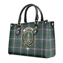 McDowell (MacDowell) Tartan Crest Leather Handbag