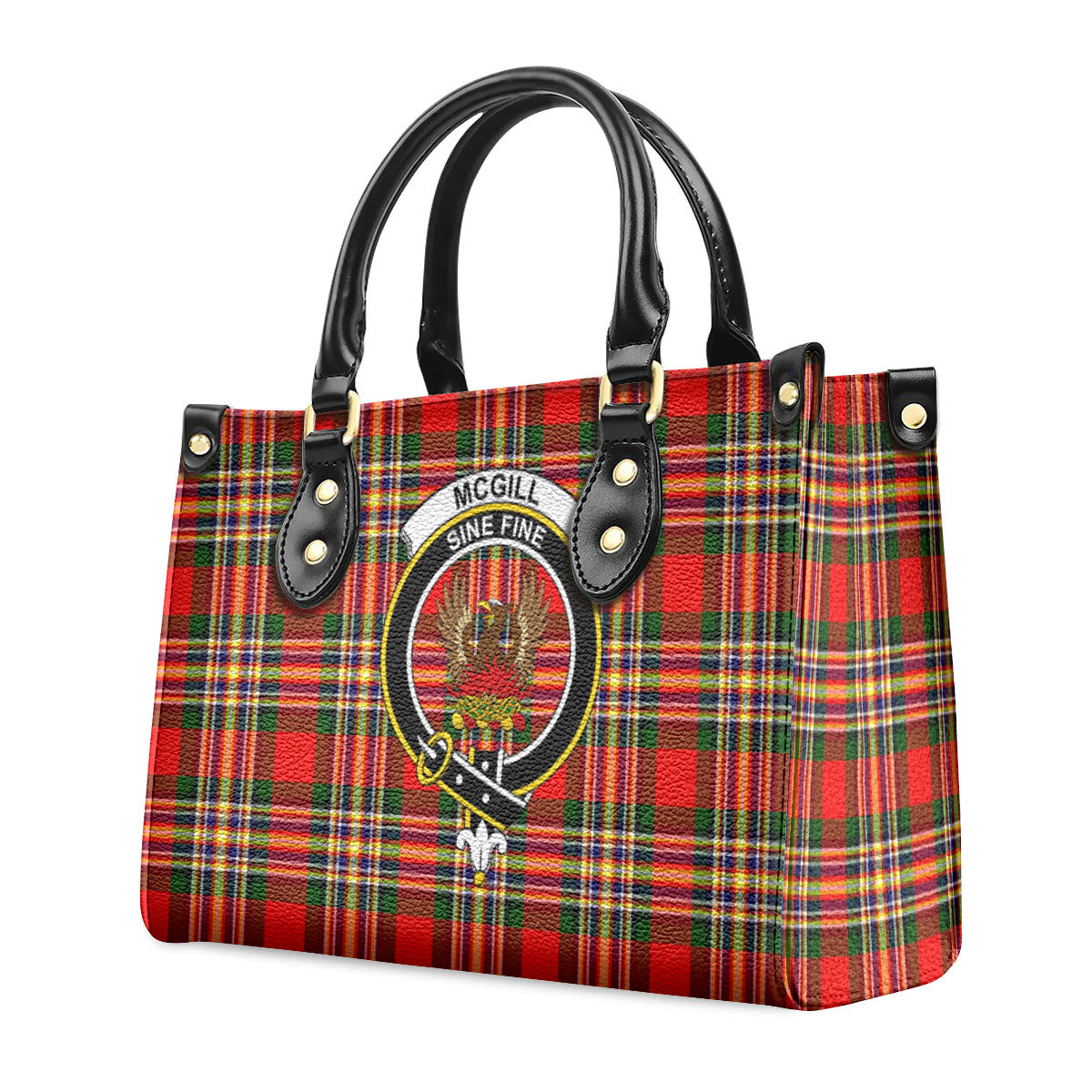 McGill Modern Tartan Crest Leather Handbag