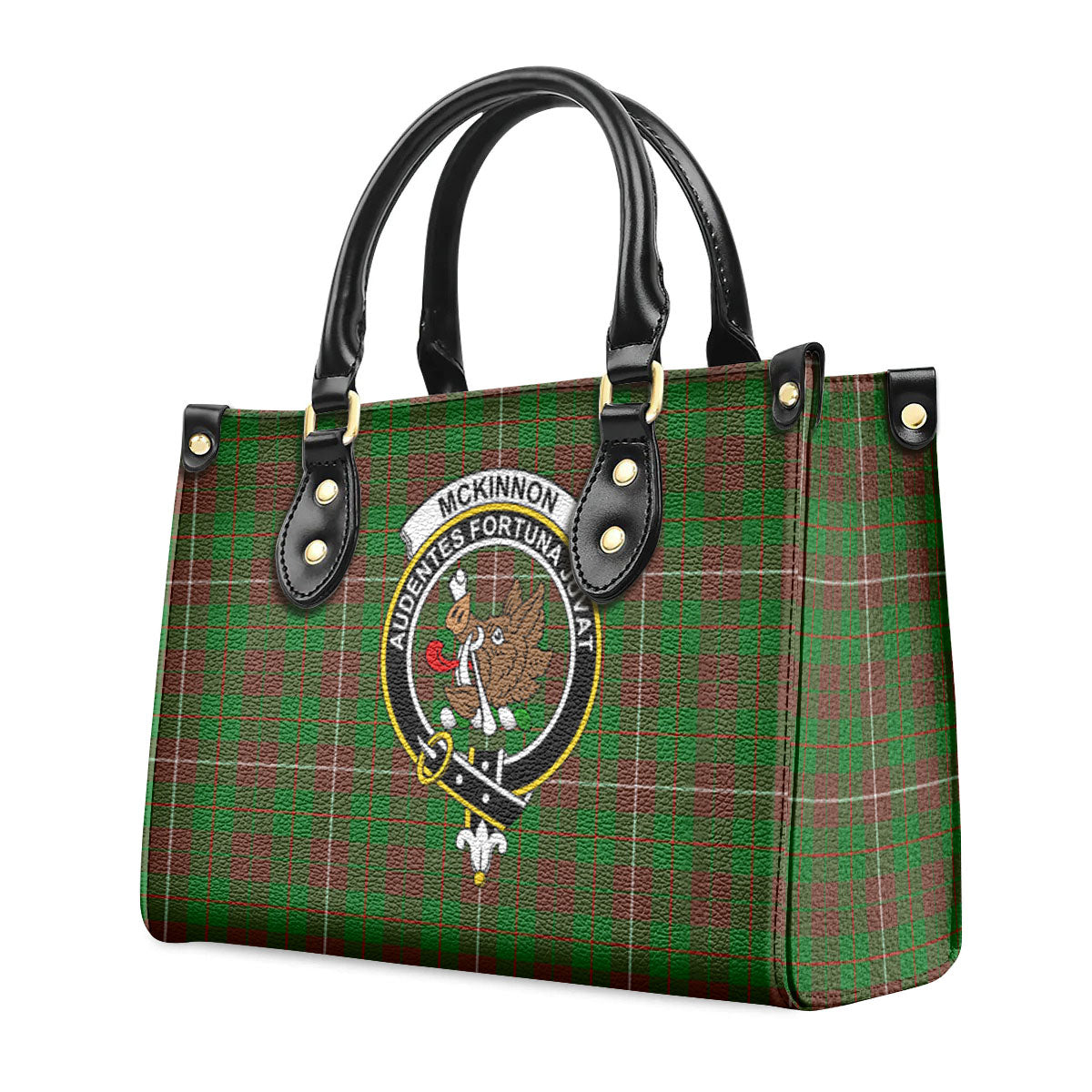 McKinnon Hunting Modern Tartan Crest Leather Handbag