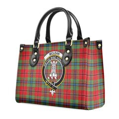 McLean of Duart Modern Tartan Crest Leather Handbag