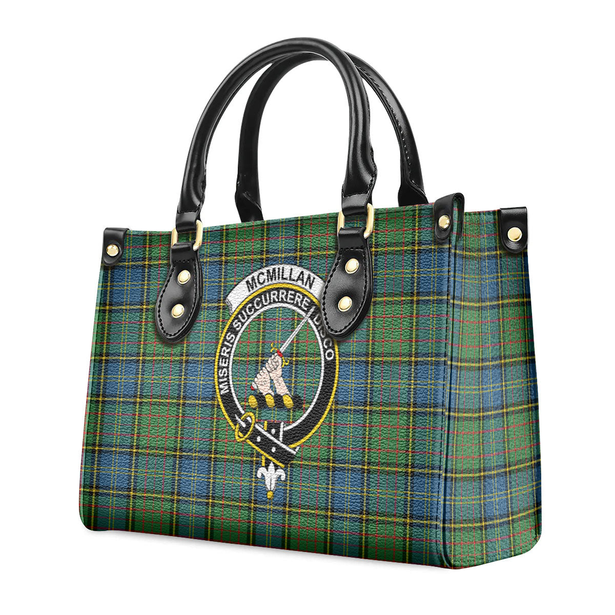 McMillan Hunting Ancient Tartan Crest Leather Handbag