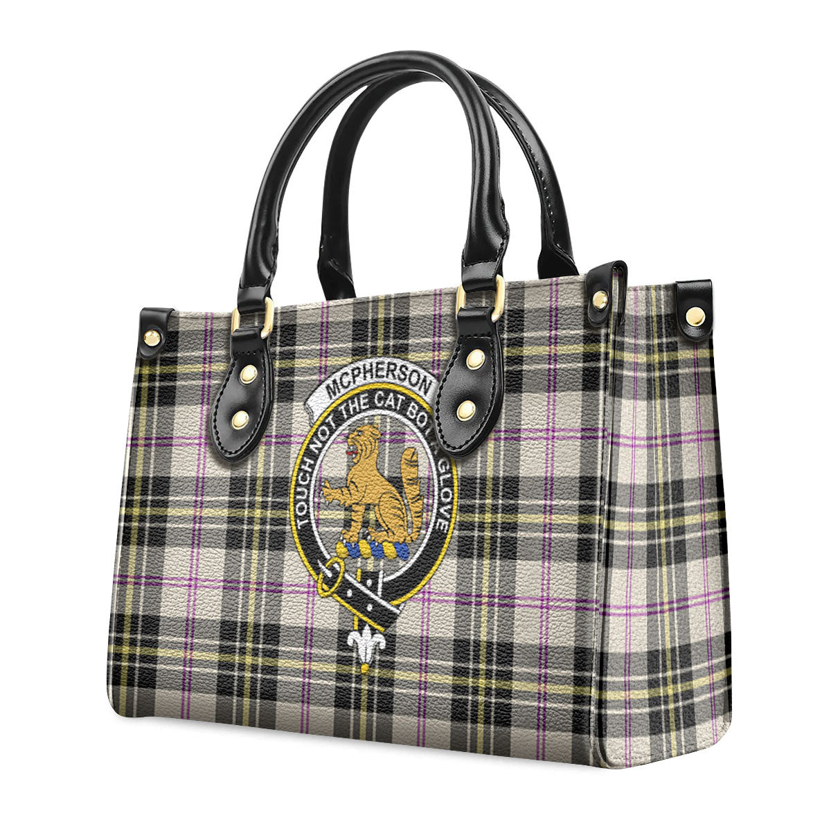 McPherson Dress Ancient Tartan Crest Leather Handbag