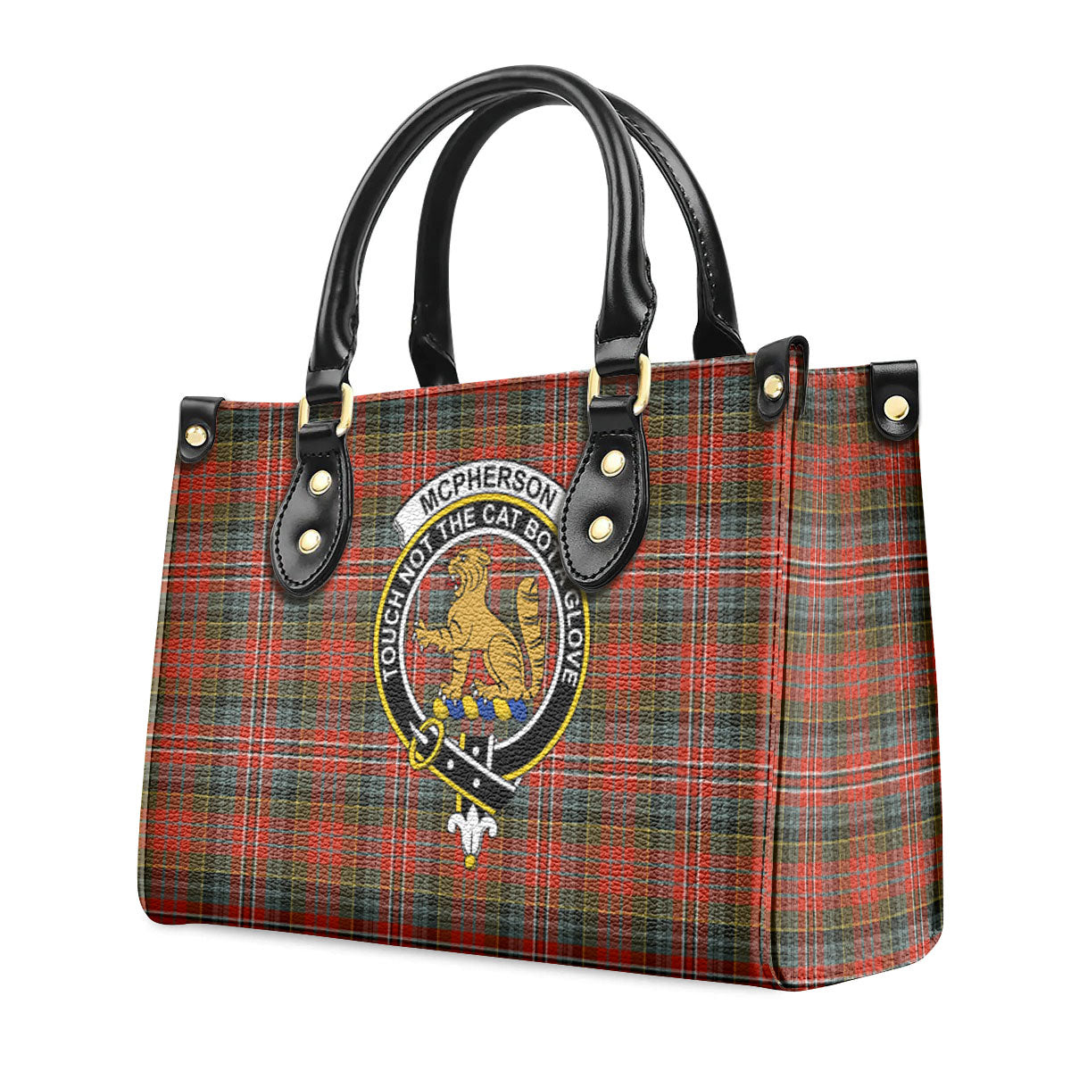 McPherson Weathered Tartan Crest Leather Handbag