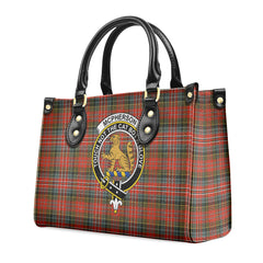 McPherson Weathered Tartan Crest Leather Handbag