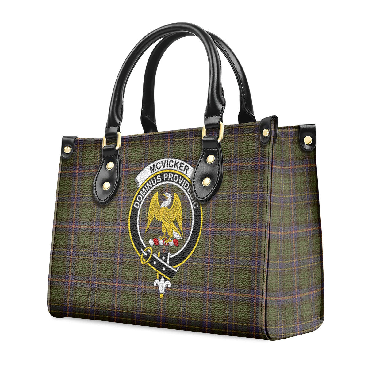 McVicker Tartan Crest Leather Handbag