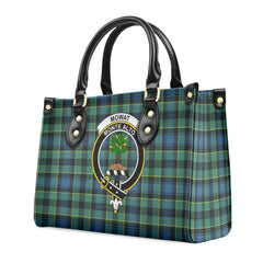 Mowat Ancient Tartan Crest Leather Handbag