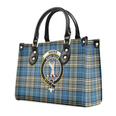 Napier Ancient Tartan Crest Leather Handbag