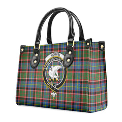 Norvel (or Norvill) Tartan Crest Leather Handbag