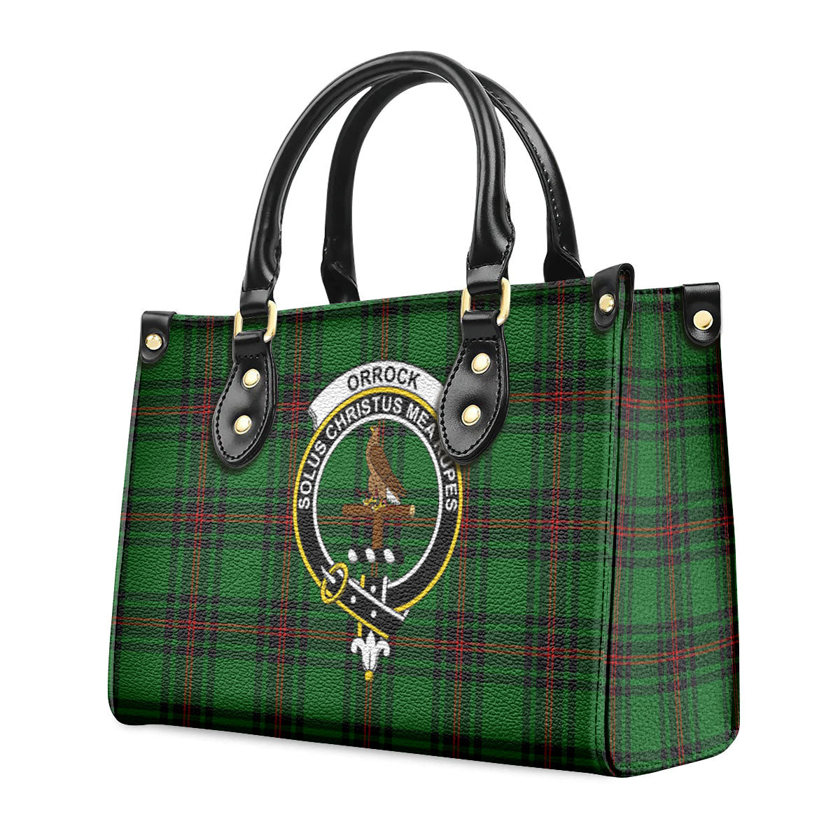 Orrock Tartan Crest Leather Handbag