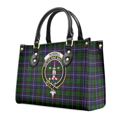 Russell Modern Tartan Crest Leather Handbag