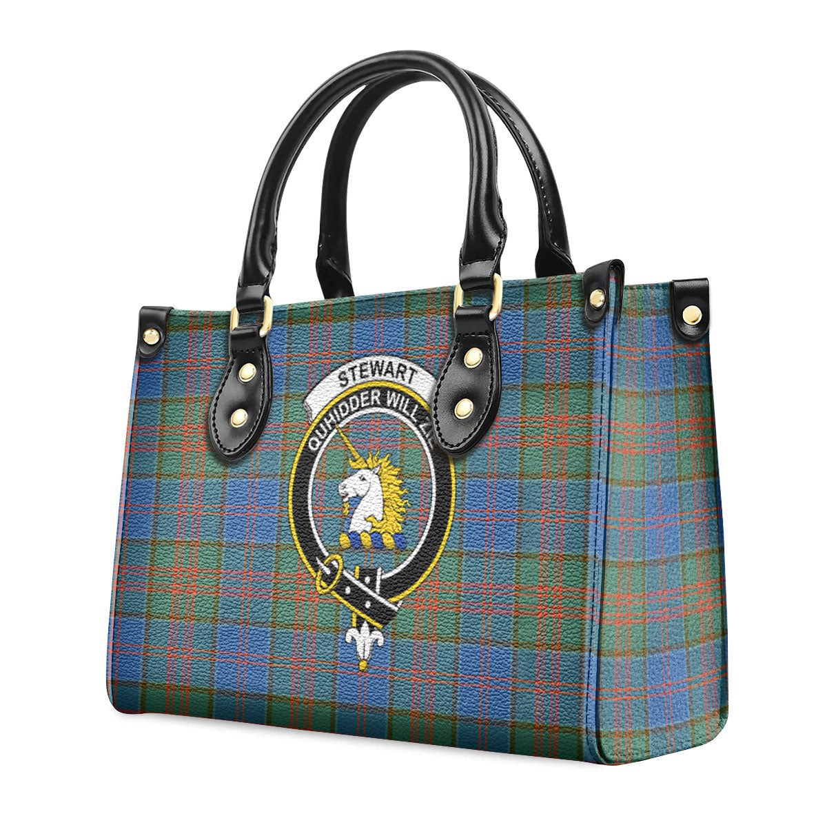 Stewart of Appin Hunting Ancient Tartan Crest Leather Handbag