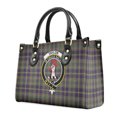 Taylor Weathered Tartan Crest Leather Handbag