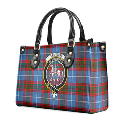 Trotter Tartan Crest Leather Handbag