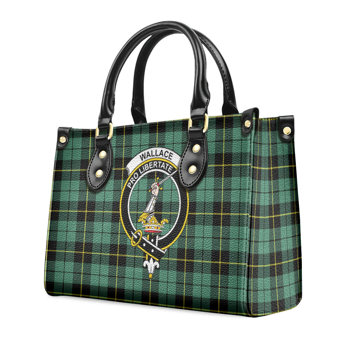 Wallace Hunting Ancient Tartan Crest Leather Handbag