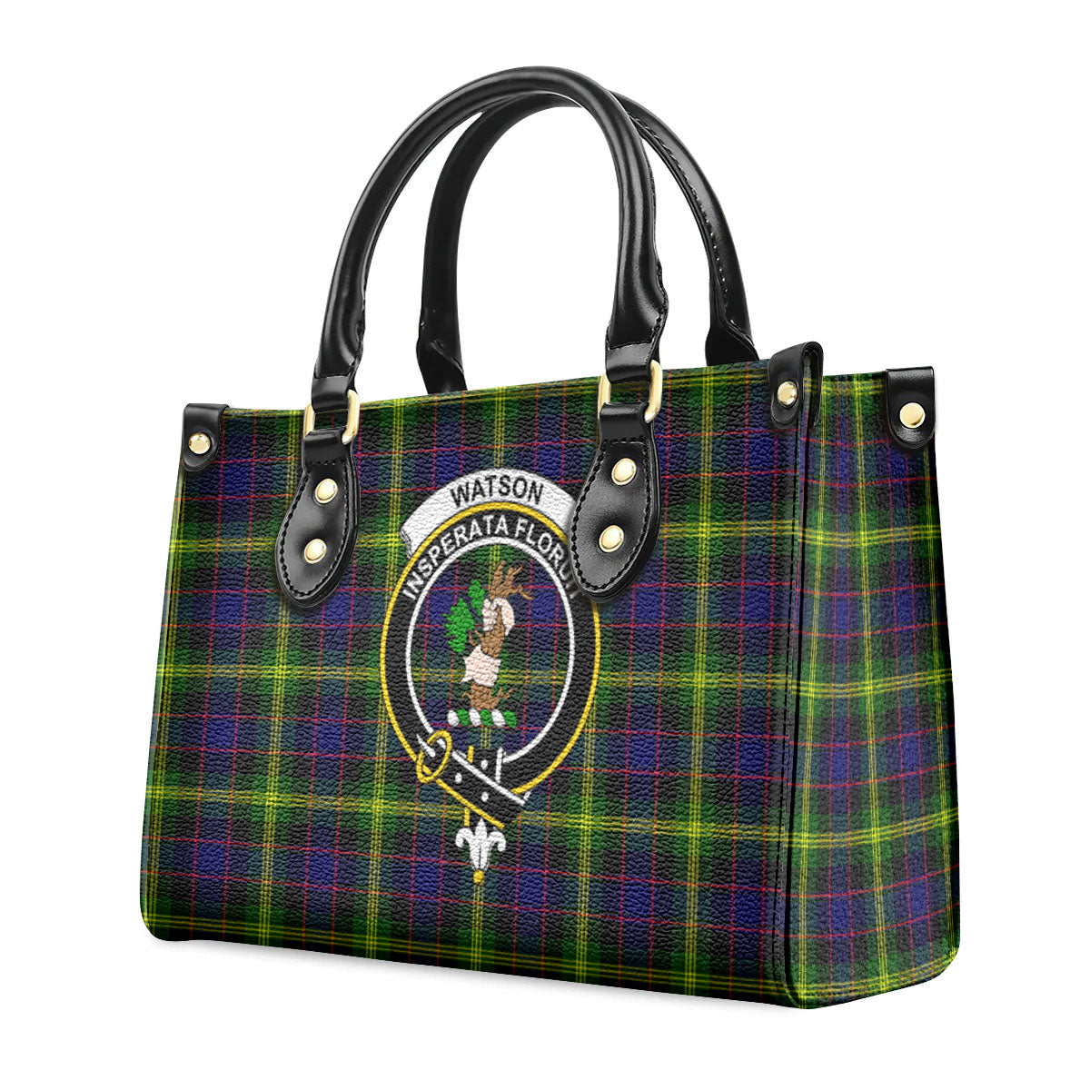 Watson Modern Tartan Crest Leather Handbag