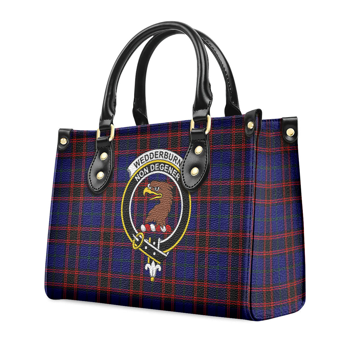 Wedderburn Tartan Crest Leather Handbag