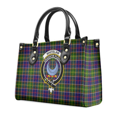 Whitelaw Tartan Crest Leather Handbag