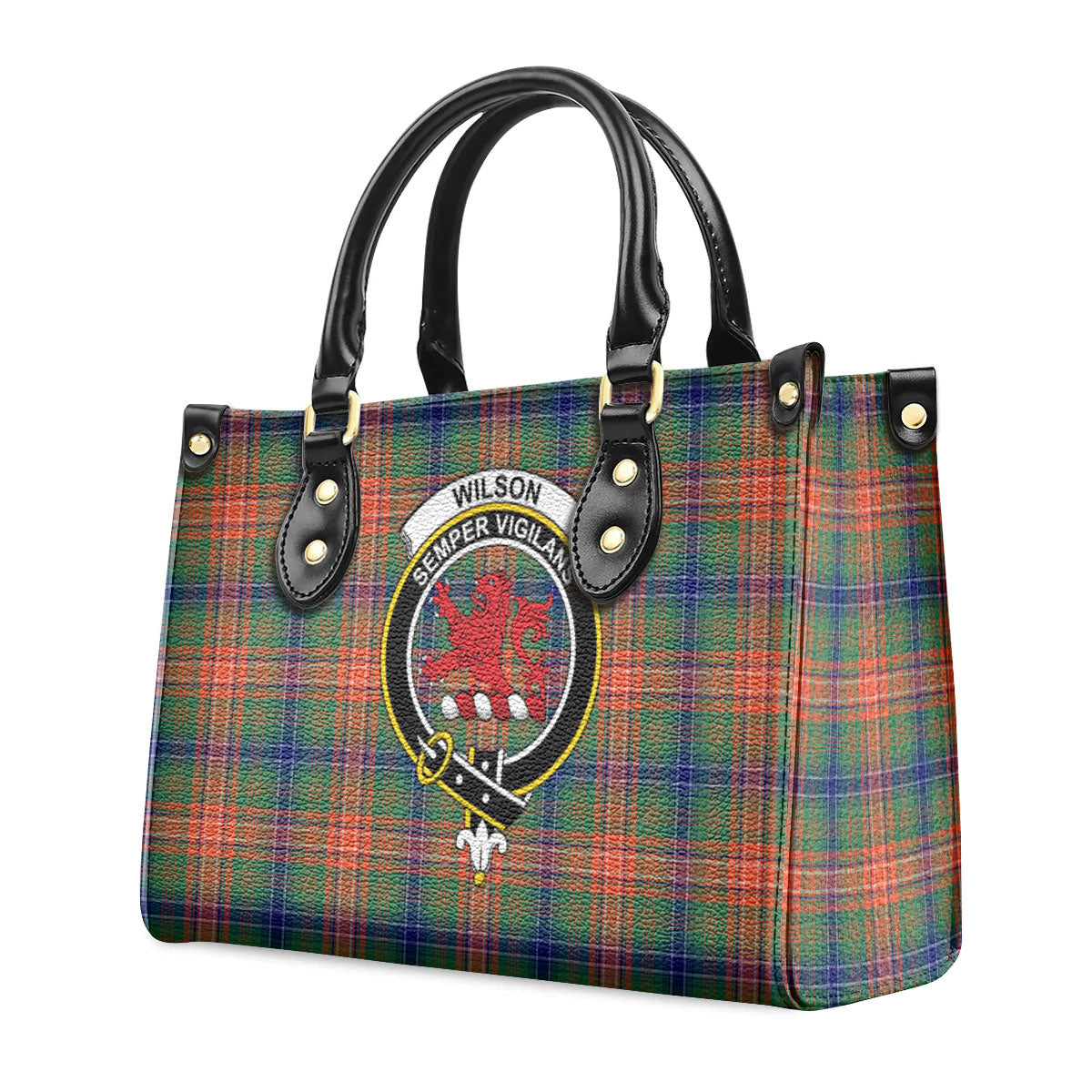 Wilson Ancient Tartan Crest Leather Handbag