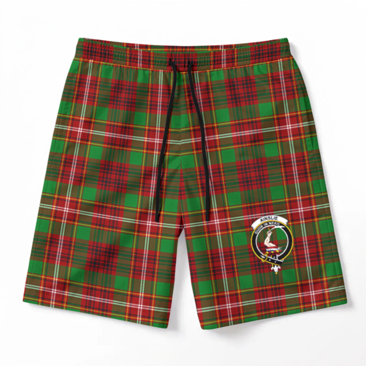 Ainslie Tartan Crest Men's Beach Shorts