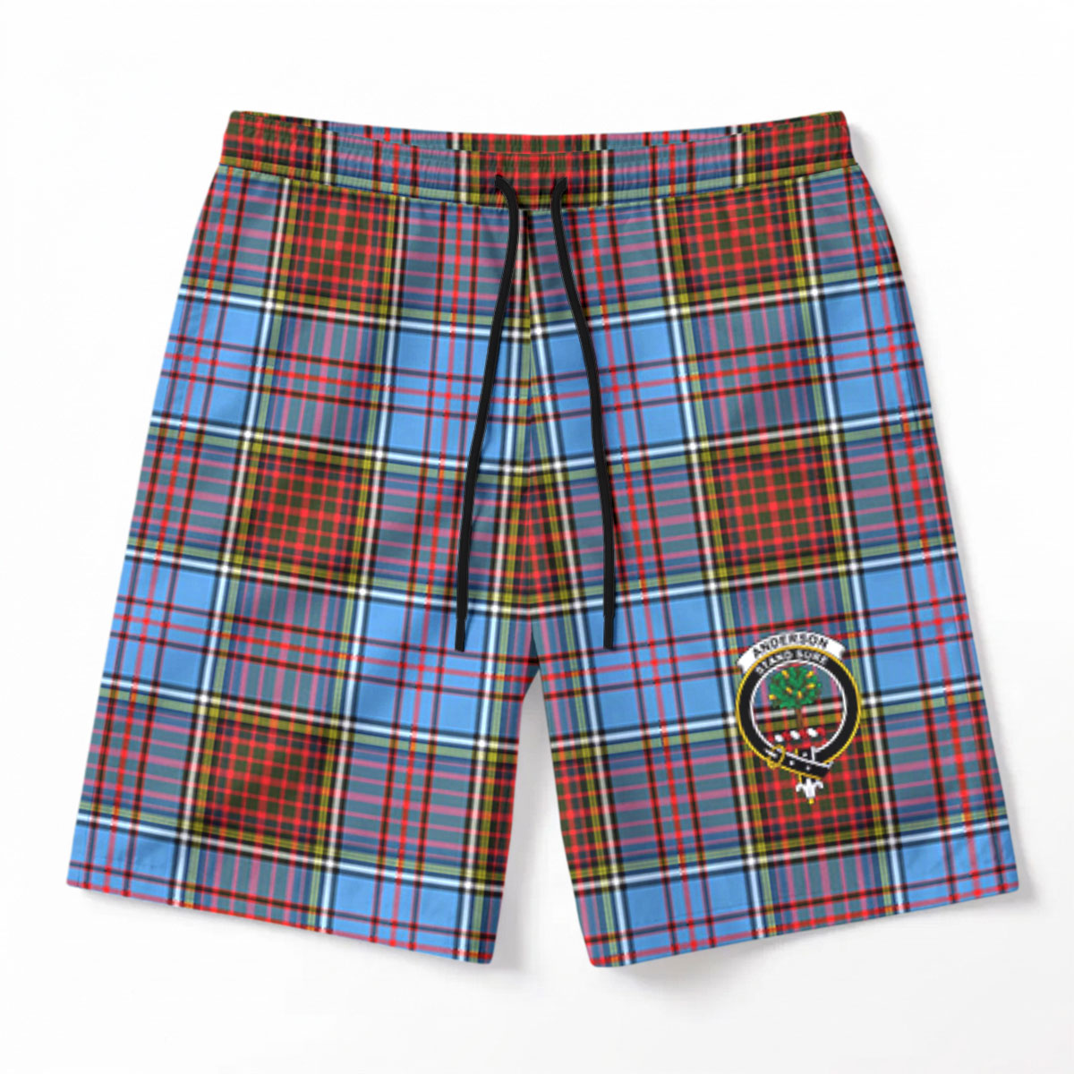 Anderson Modern Tartan Crest Men's Beach Shorts