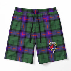 Armstrong Modern Tartan Crest Men's Beach Shorts