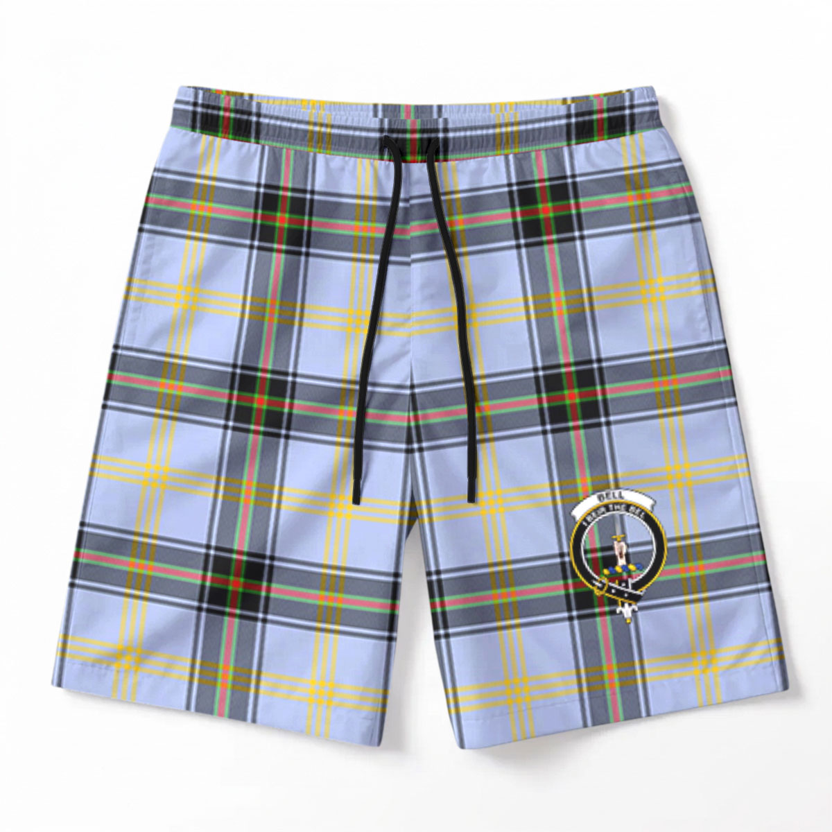 Bell of the Borders Tartan Crest Men's Beach Shorts