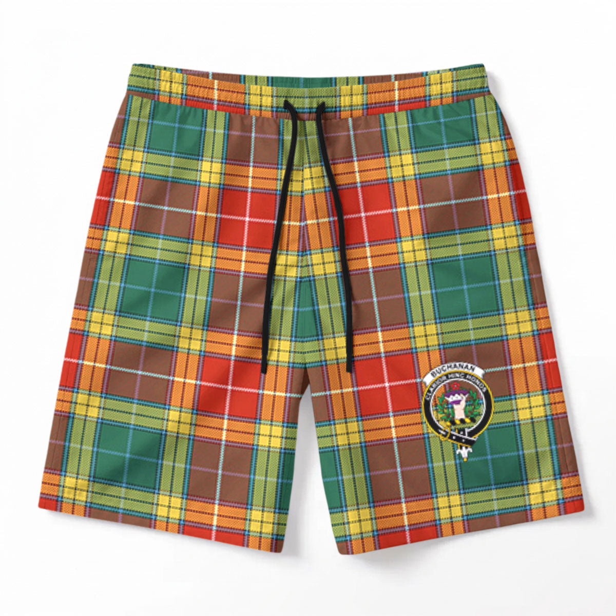 Buchanan Old Sett Tartan Crest Men's Beach Shorts