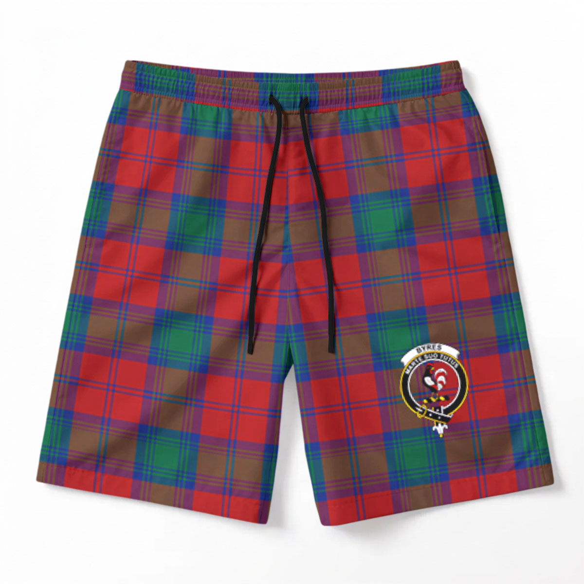 Byres Tartan Crest Men's Beach Shorts