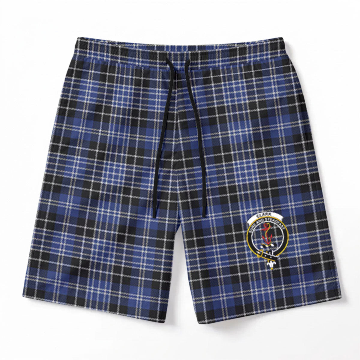 Clark Modern Tartan Crest Men's Beach Shorts