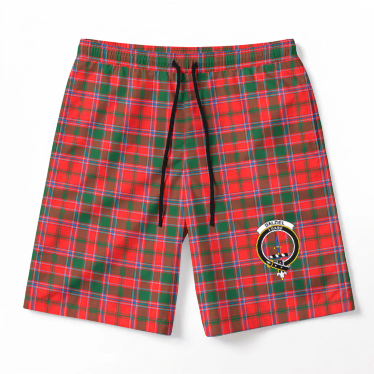Dalziel Modern Tartan Crest Men's Beach Shorts