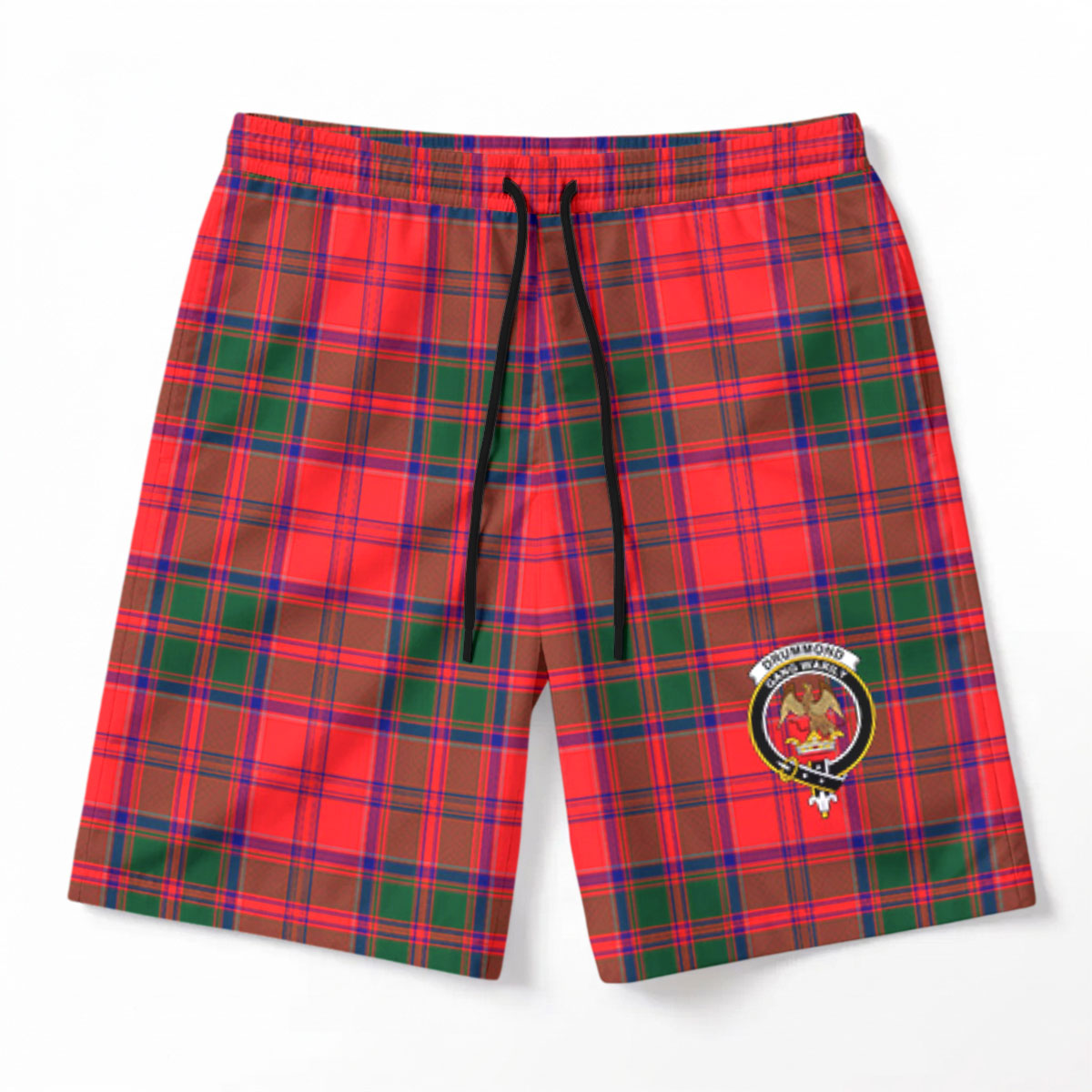 Drummond Modern Tartan Crest Men's Beach Shorts
