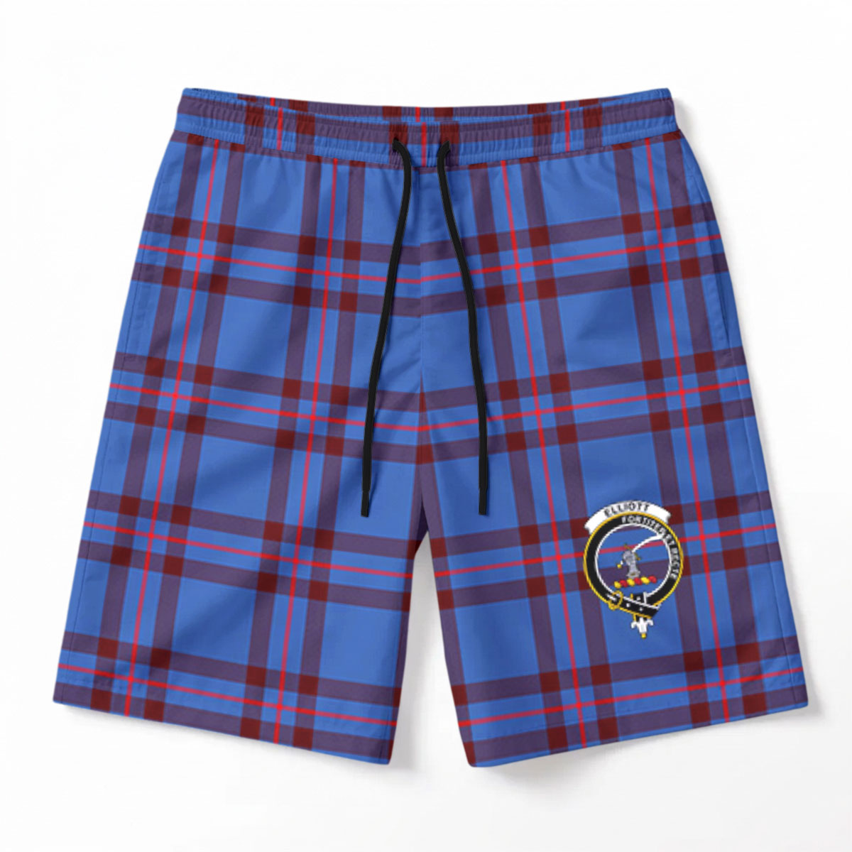 Elliott Modern Tartan Crest Men's Beach Shorts