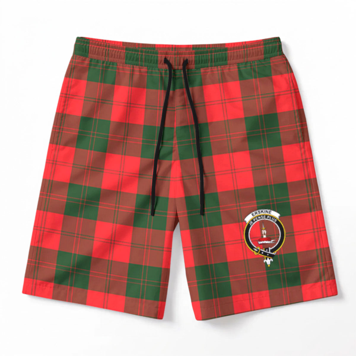 Erskine Modern Tartan Crest Men's Beach Shorts
