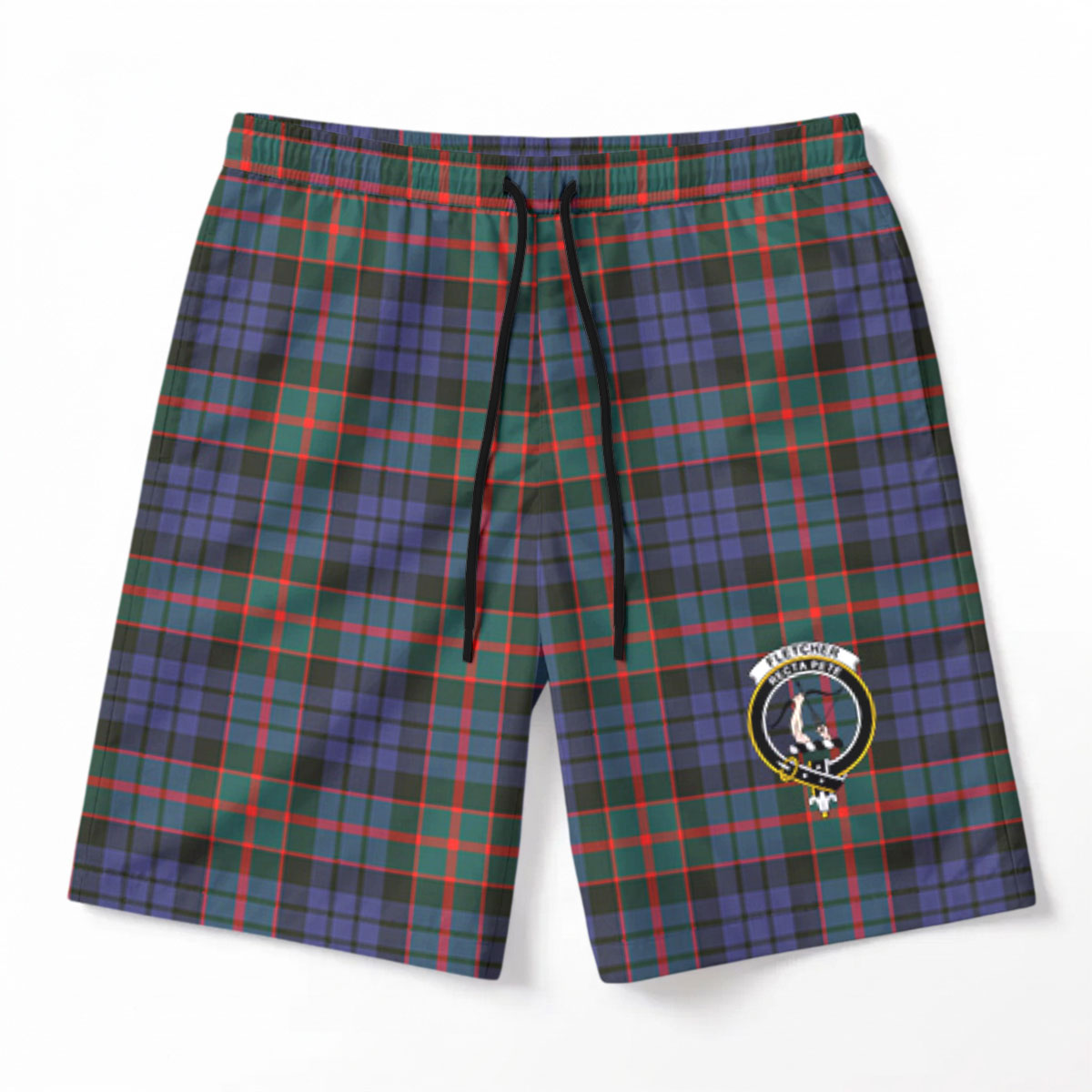 Fletcher of Dunans Tartan Crest Men's Beach Shorts
