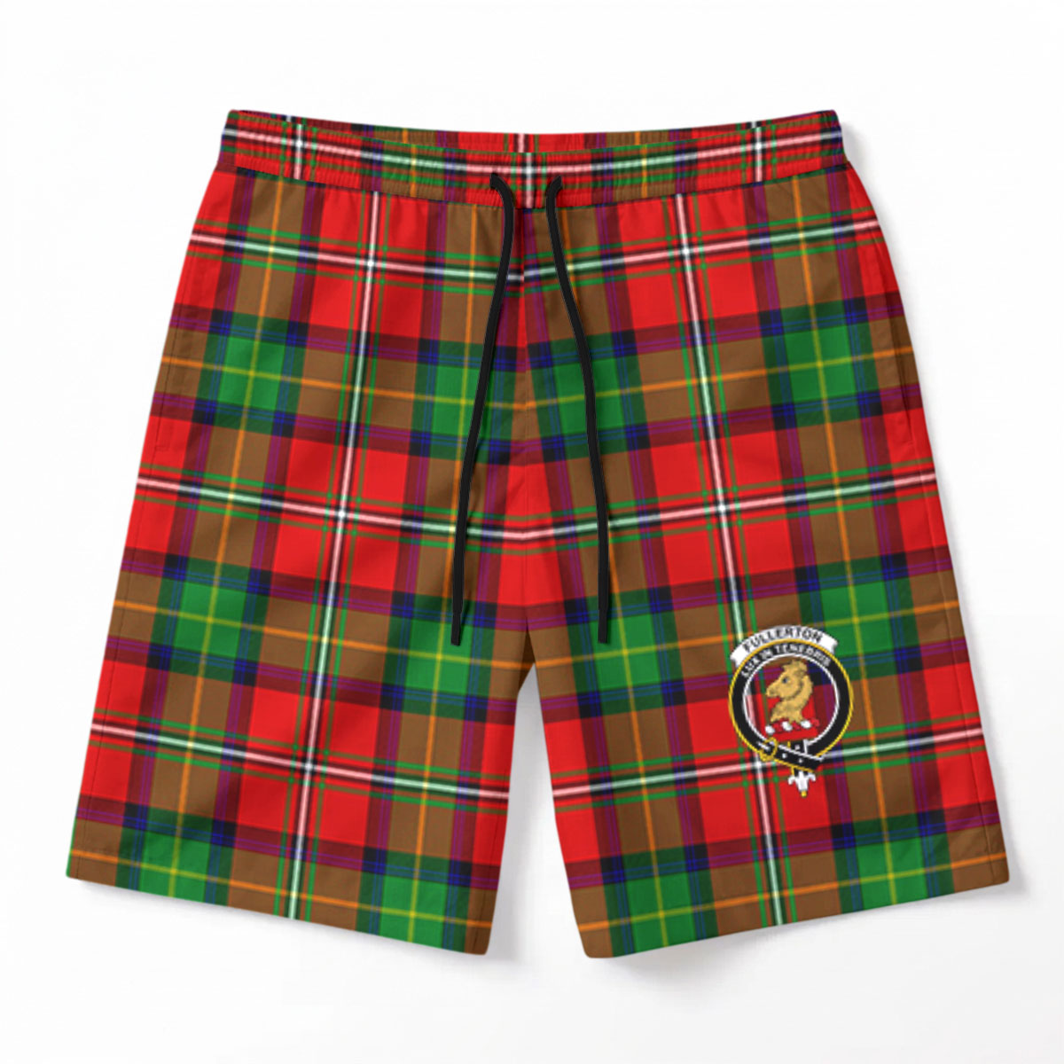 Fullerton Tartan Crest Men's Beach Shorts