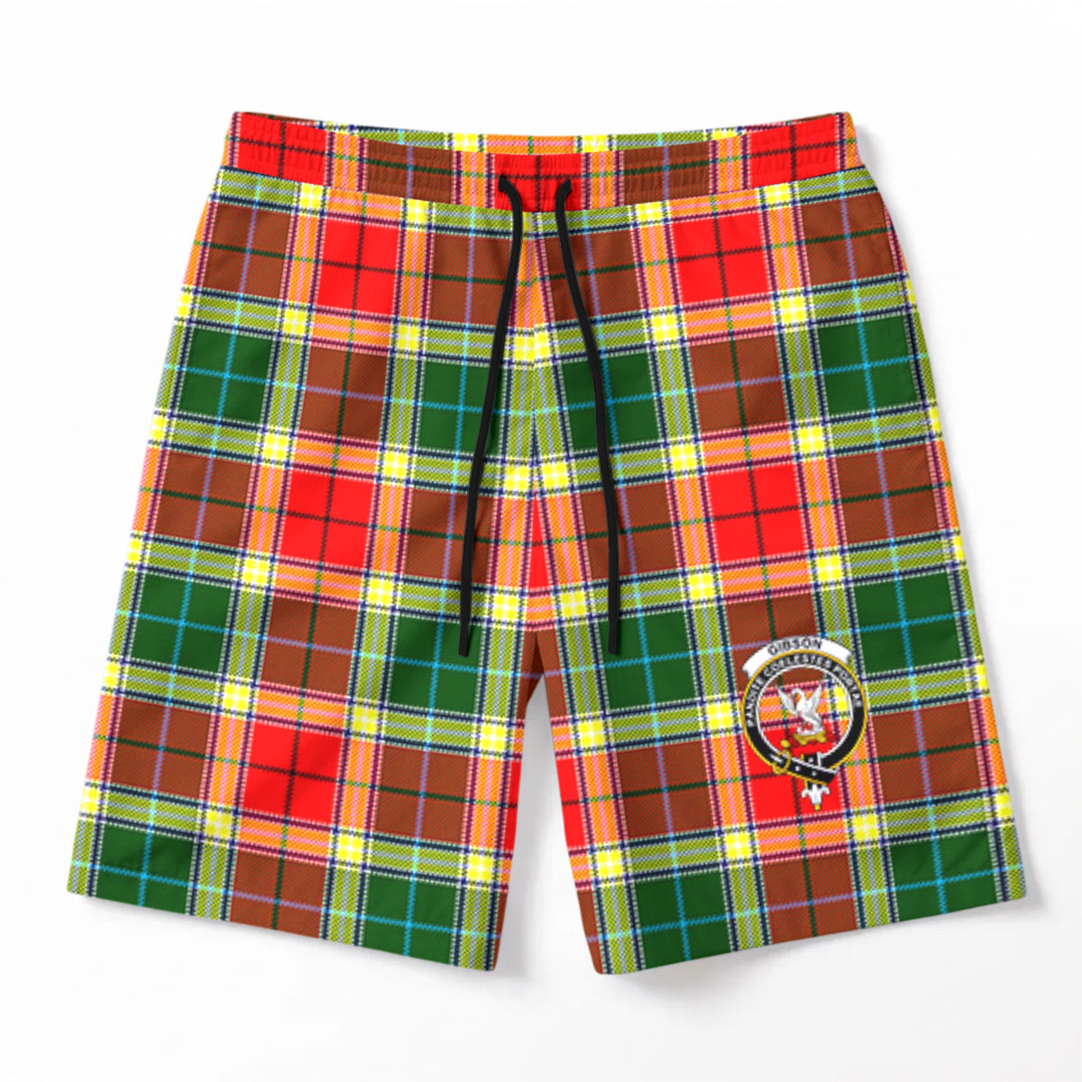 Gibson Tartan Crest Men's Beach Shorts
