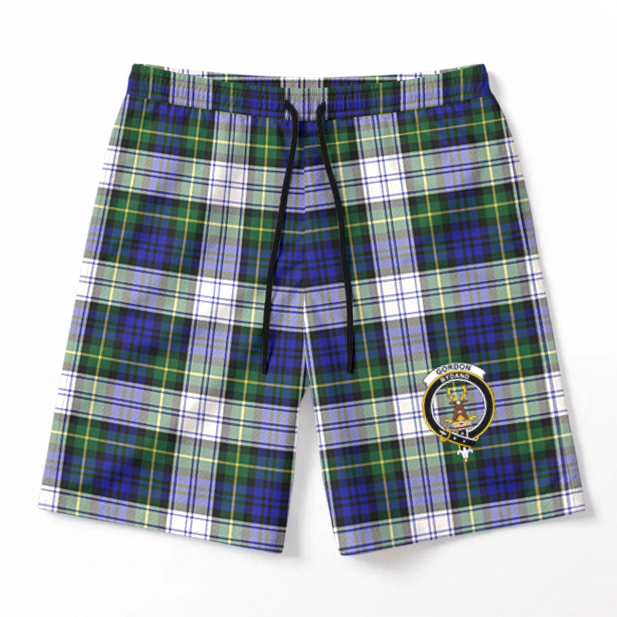 Gordon Dress Modern Tartan Crest Men's Beach Shorts
