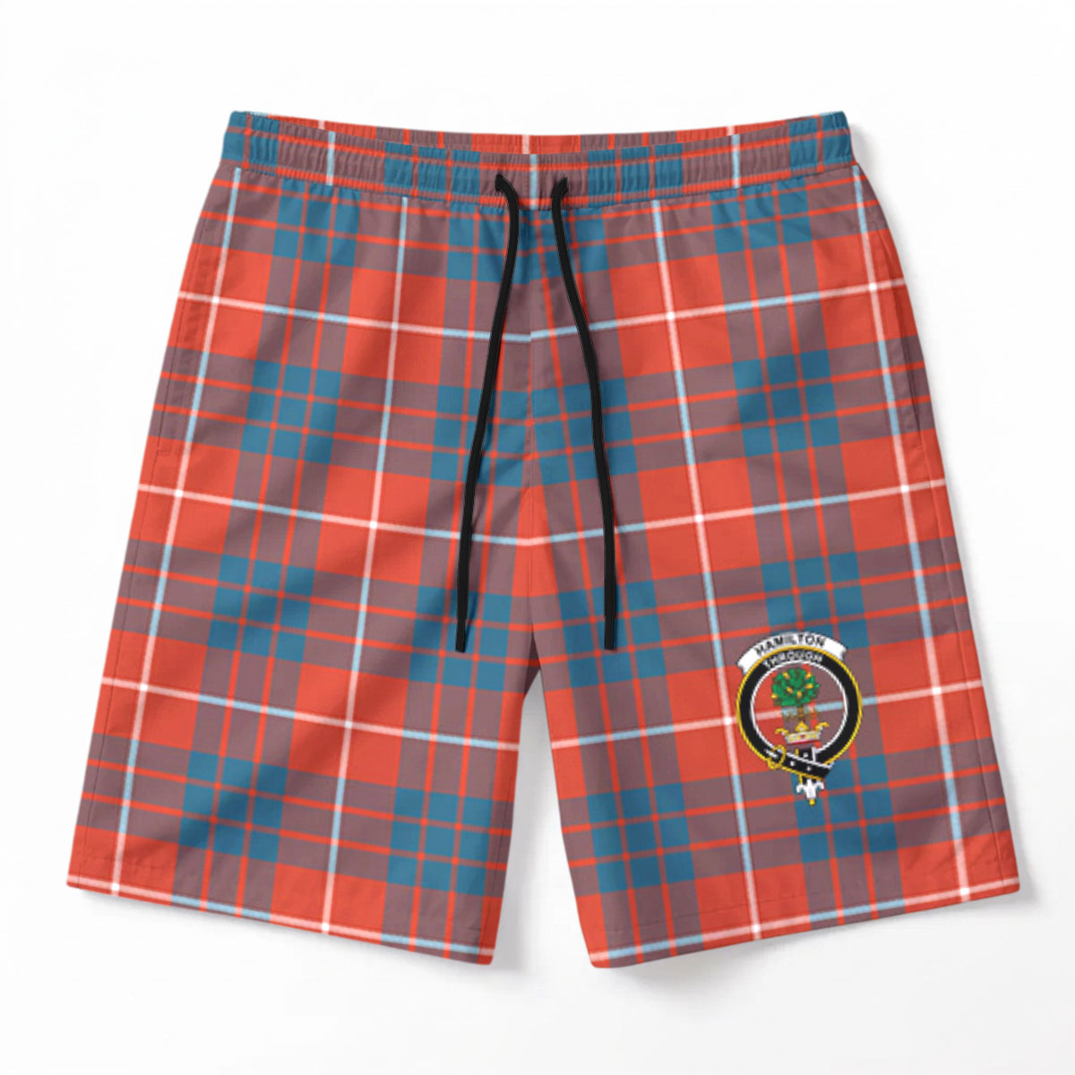 Hamilton Ancient Tartan Crest Men's Beach Shorts