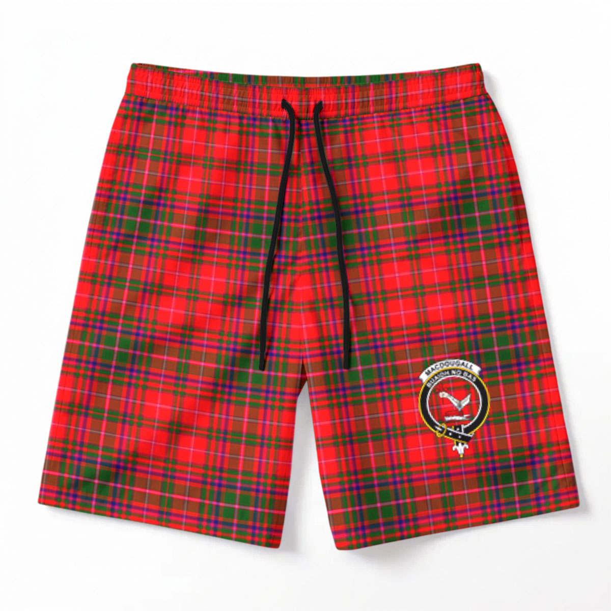 MacDougall Modern Tartan Crest Men's Beach Shorts