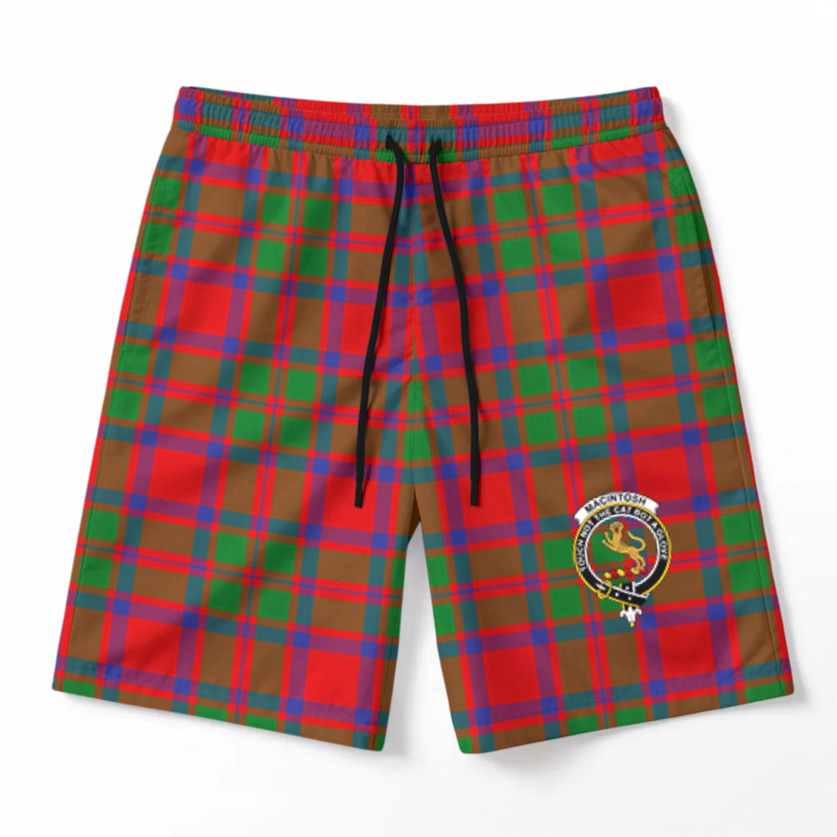 MacIntosh Modern Tartan Crest Men's Beach Shorts