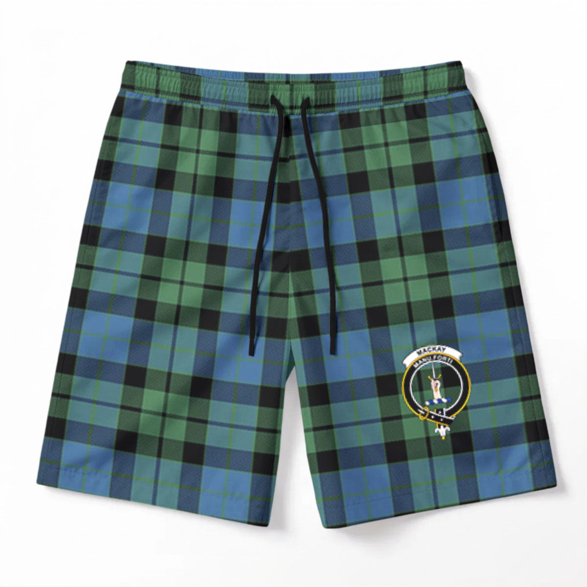 MacKay Ancient Tartan Crest Men's Beach Shorts