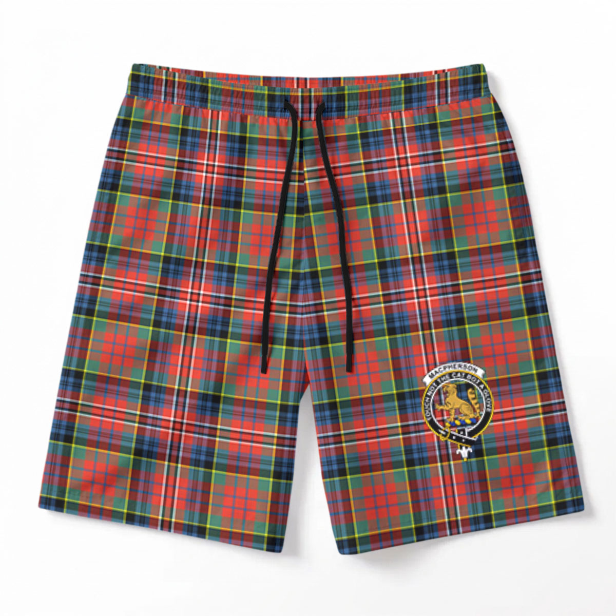 MacPherson Ancient Tartan Crest Men's Beach Shorts